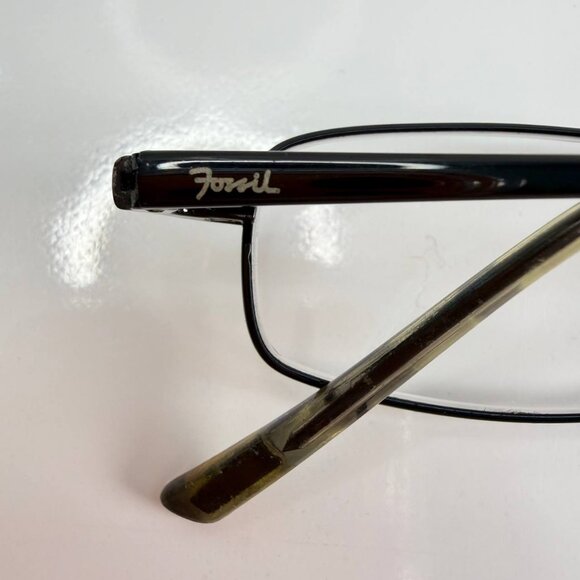Fossil Coolidge Eyeglasses – Slim Rectangular Metal Frame – With Hard Case - Picture 8 of 15